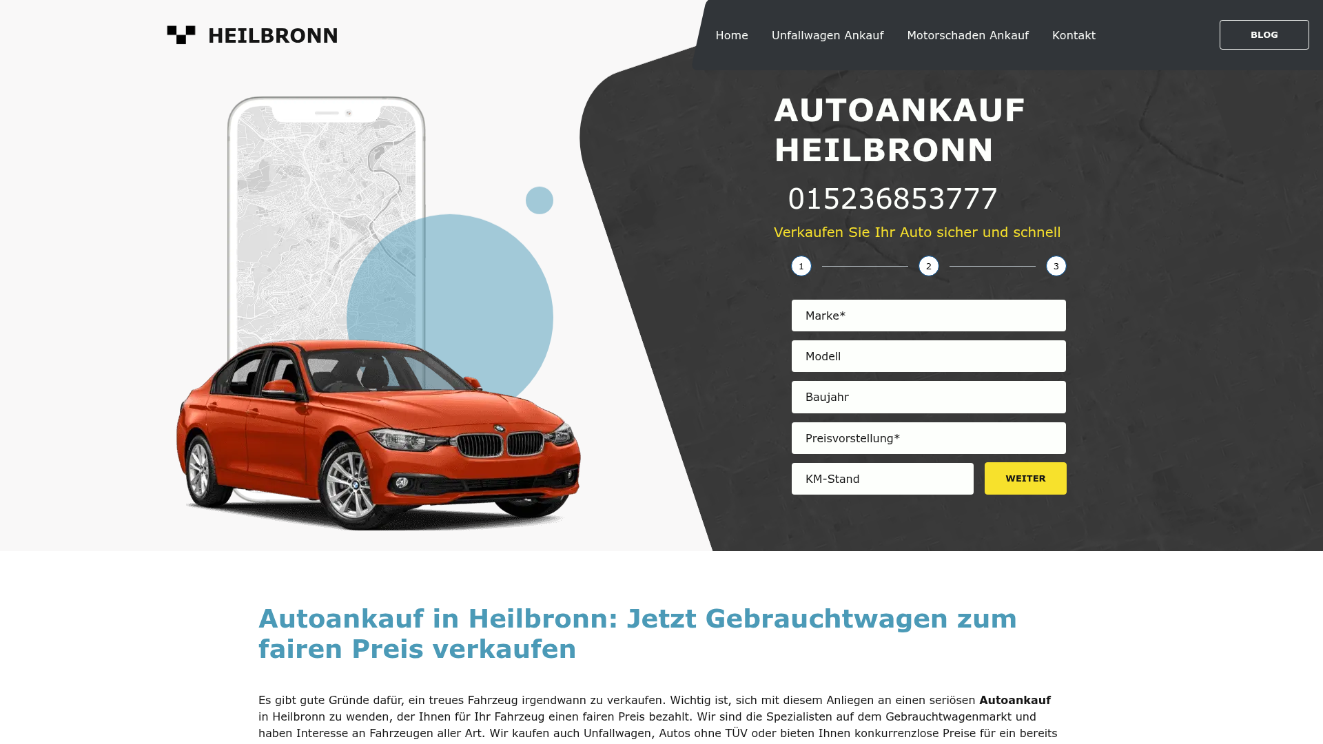 4. Autoankauf Heilbronn, Gute Option für Unfallwagen und Fahrzeuge mit Mängeln Homepage