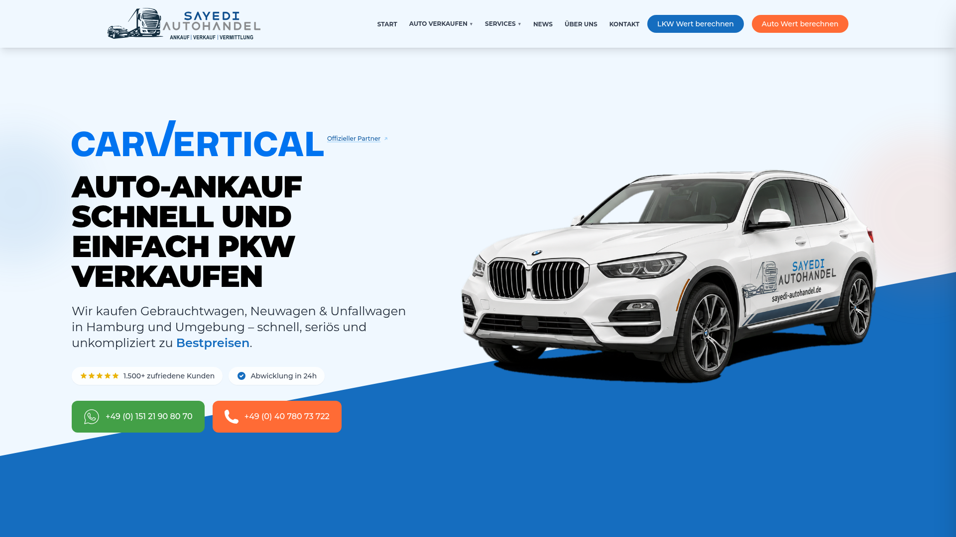 3. Sayedi Autohandel Homepage