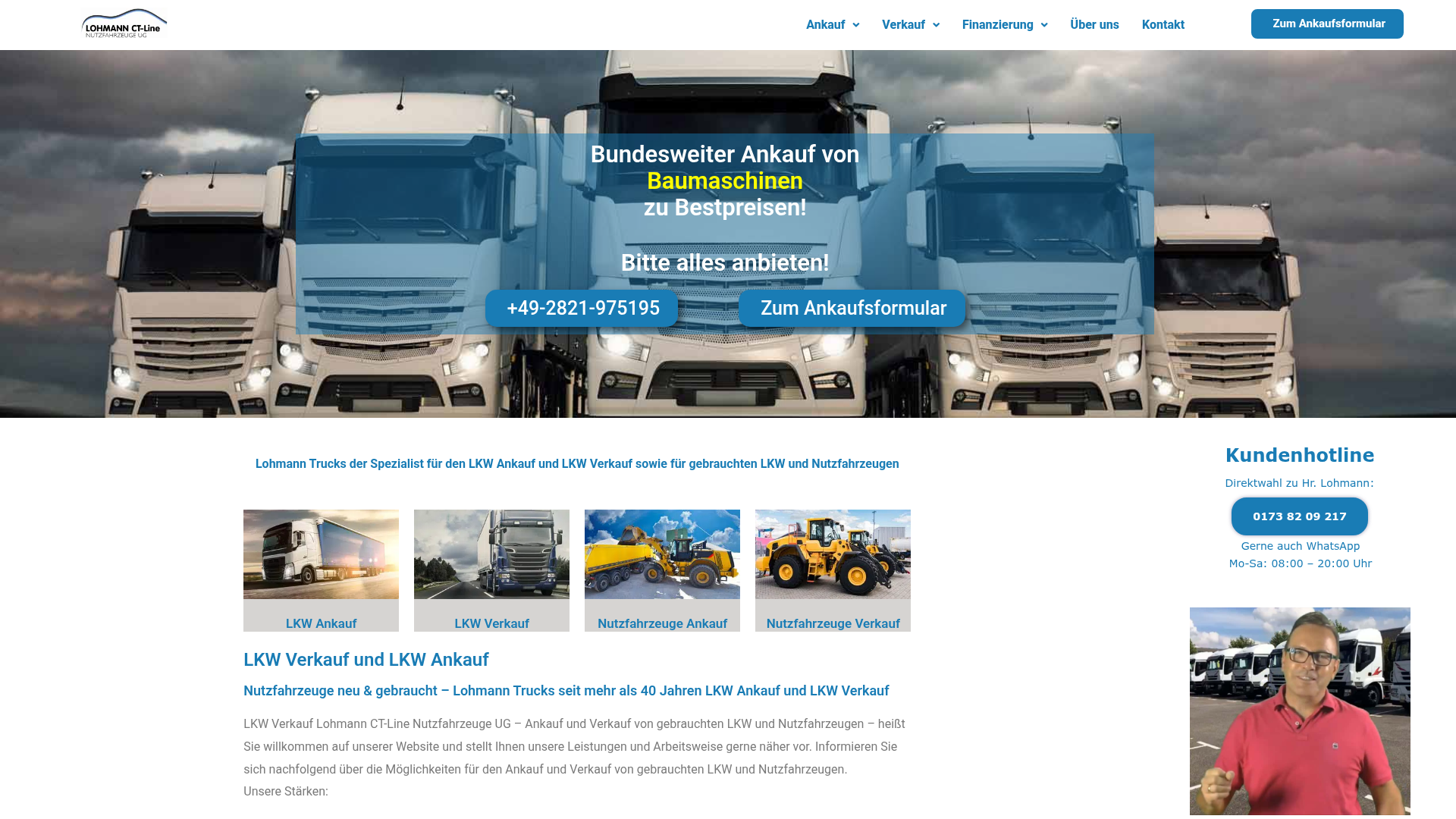LKW Ankauf oder Transporter verkaufen: So wählen Sie richtig 9 2. Lohmann CT Nutzfahrzeuge UG Homepage